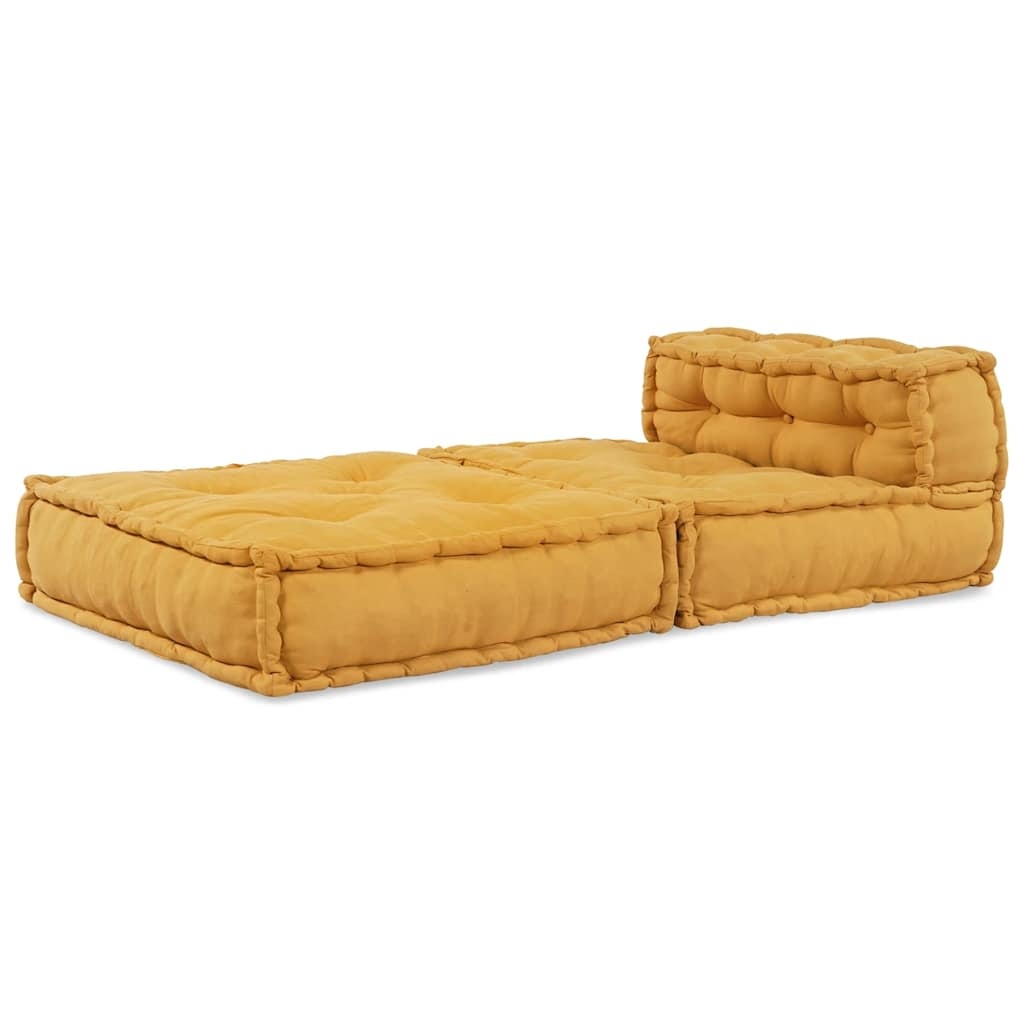 vidaXL Poef modulair 70x70x54 stof geel