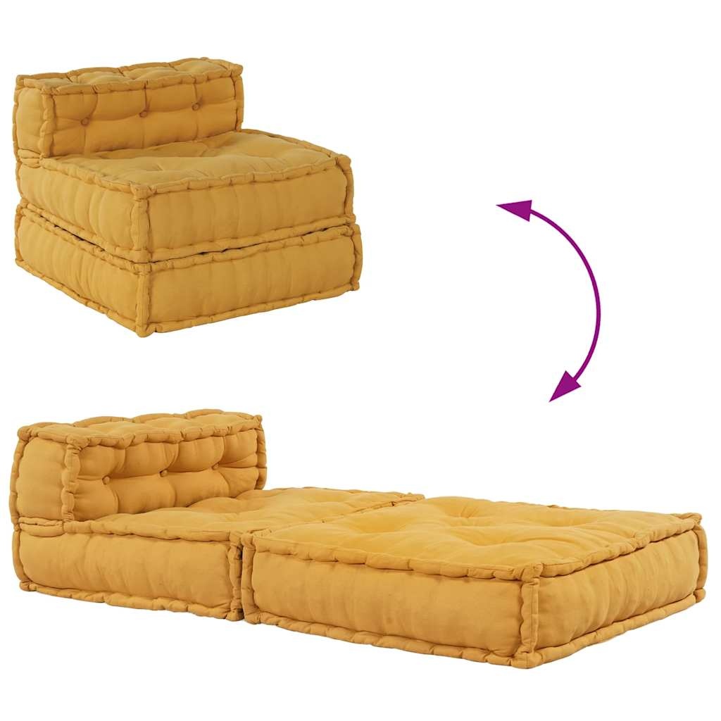 vidaXL Modulaire Poef, Geel - 35% Korting!