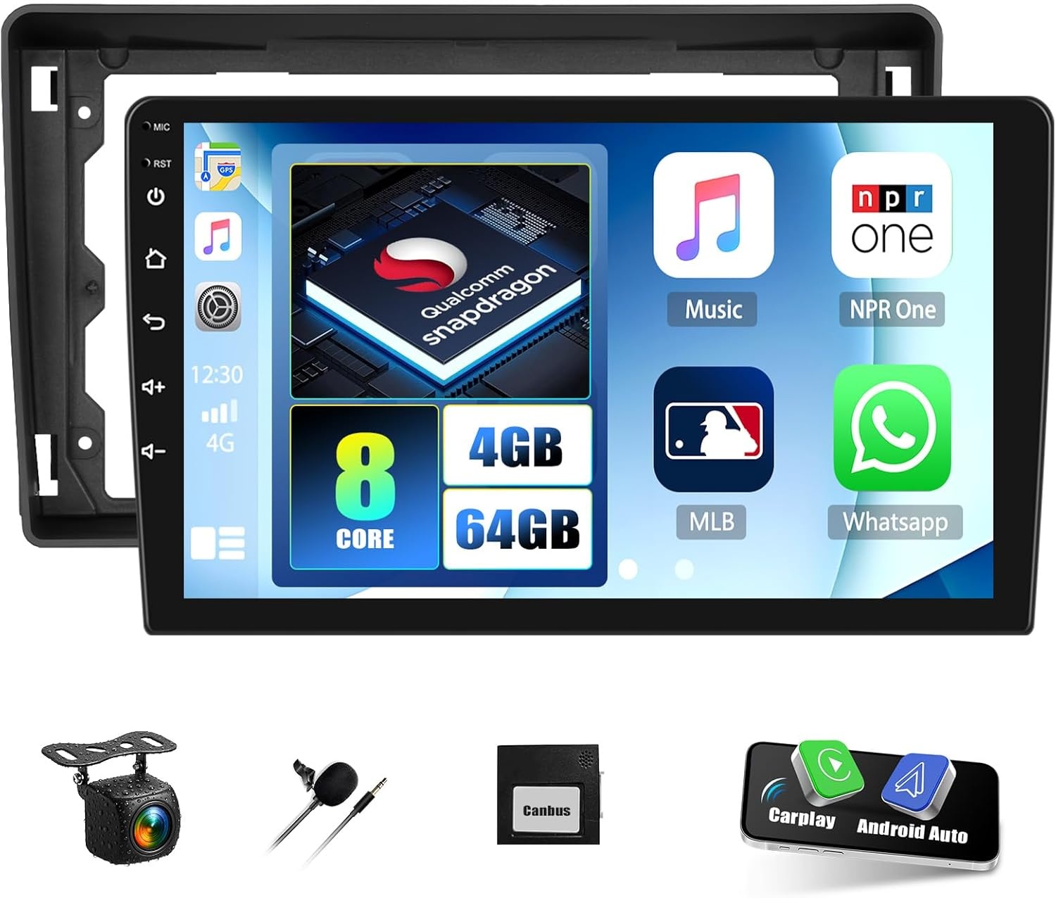Autoradio Android 15 voor Ford Transit (09-16) & Focus (05-08), 9 inch scherm, Carplay, Android Auto, GPS, 2GB RAM, 64GB ROM