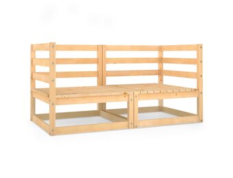 vidaXL Tuinbank 2-zits massief grenenhout