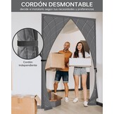 HOWIN Thermisch Deur Isolatiegordijn Magneet 90 x 200 cm Grijs