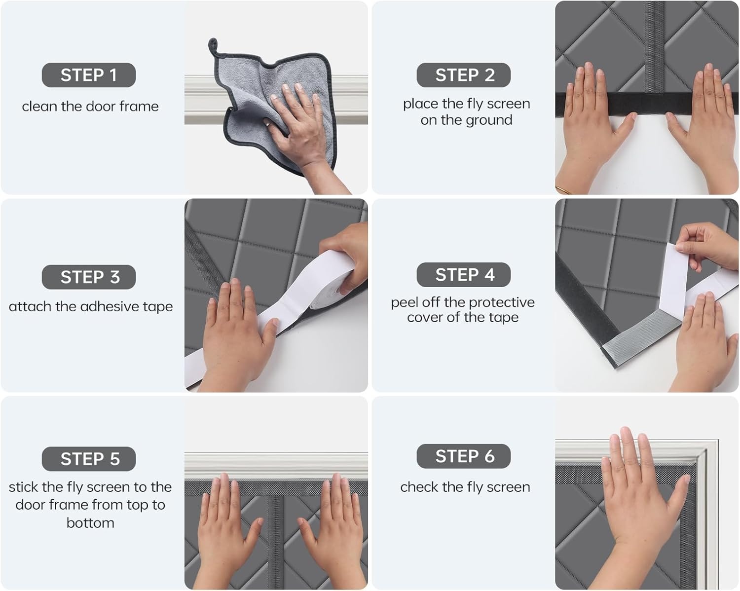 HOWIN Thermisch Deur Isolatiegordijn Magneet 90 x 200 cm Grijs