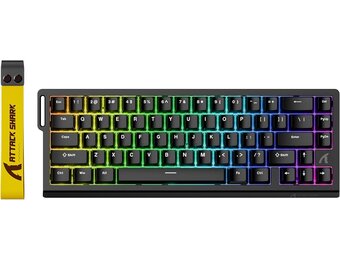ATTACK SHARK X68 HE 8000Hz Rapid Trigger Toetsenbord, 0.01mm RT Nauwkeurigheid Bedraad Gaming Toetsenbord, Magnetische Schakelaar, Verstelbare Actuatie, Snap Tap, RGB Verlichting, PC/Mac, Zwart