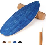 Cowiewie Balance Board met Korkrol 10cm - Houtkleur, 150kg belastbaar