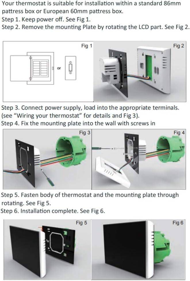 Programmeerbare Wifi Thermostaat met UV-index, vochtweergave, vergrendeling, spraakbediening en 4.8 inch LCD-touchscreen