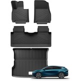 Vloermatten & Kofferbakmat voor Xpeng G6 2023 2024 TPE 3D Allweather Geurloos Zwart LHD