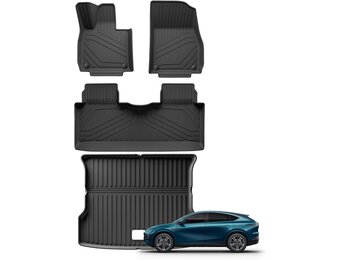 Vloermatten & Kofferbakmat voor Xpeng G6 2023 2024 TPE 3D Allweather Geurloos Zwart LHD