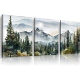 Canvas Schilderijen Set van 3 - Aquarel Bos | 29% Korting
