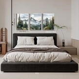 Canvas Schilderijen Set van 3 - Aquarel Bos | 29% Korting