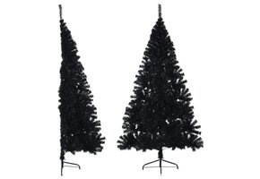 Zwarte Halve Kunstkerstboom 210cm - 69% Korting!