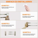 Dubbele Handdoekhouder 40cm Zilver - Zonder Boren, RVS