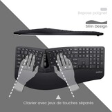 Ergonomisch Draadloos Toetsenbord & Muis Combo Zwart AZERTY - 52% Korting