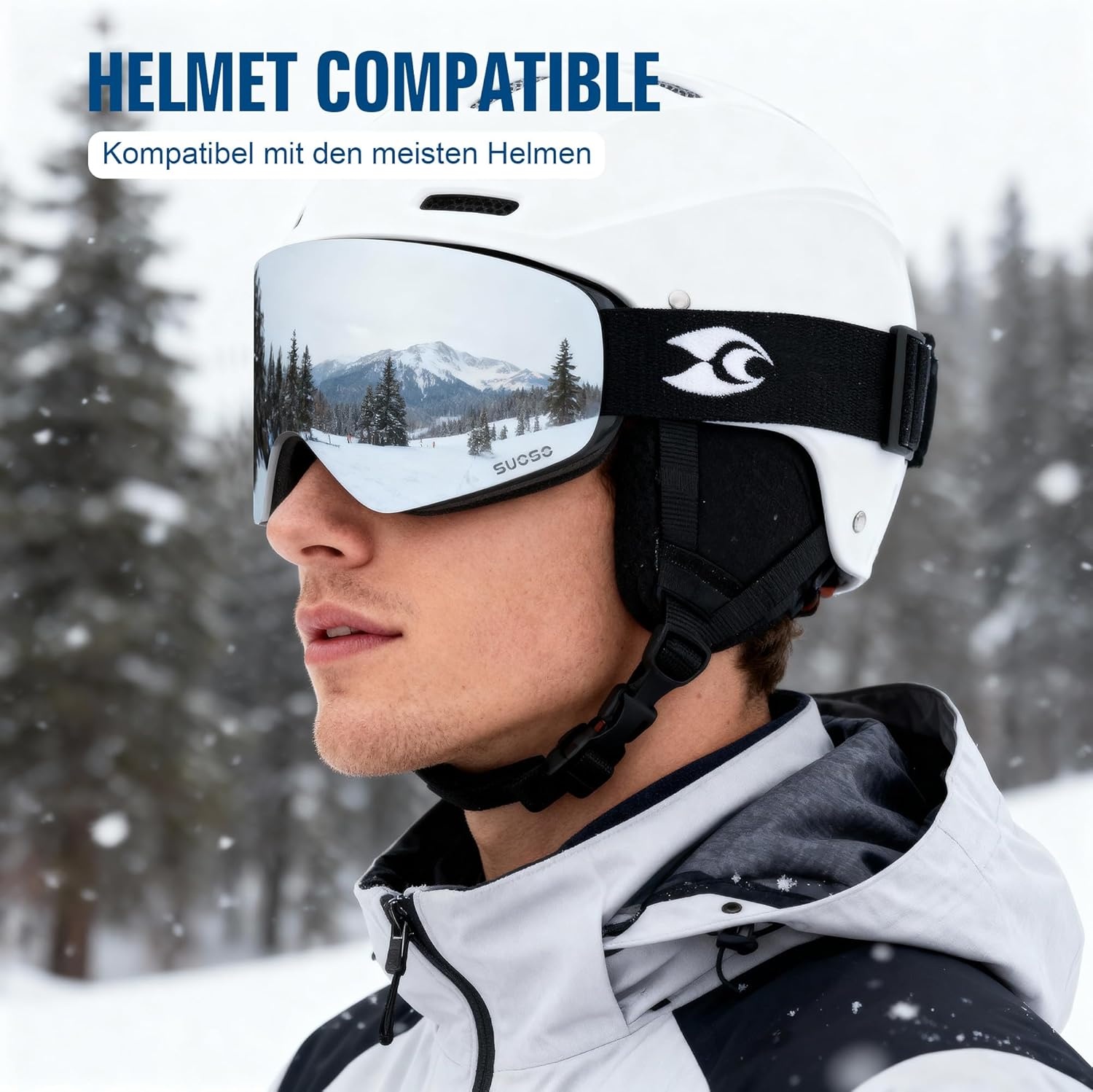Ski/Snowboardbril OTG - 100% UV, Anti-Condens, -28%