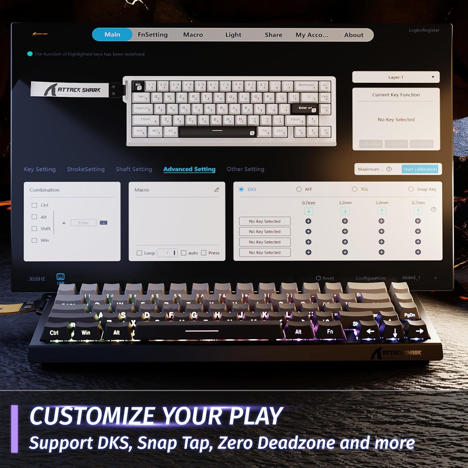ATTACK SHARK Gaming Toetsenbord - 42% Korting