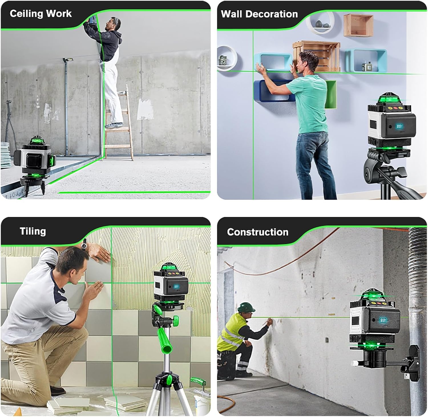 Kruislijnlaser 16 lijnen Groen (28% Korting)