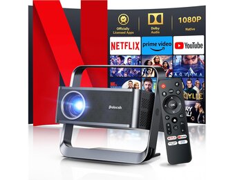 Smart Projector 1080P HD met 30% Korting | Netflix, Wi-Fi 6