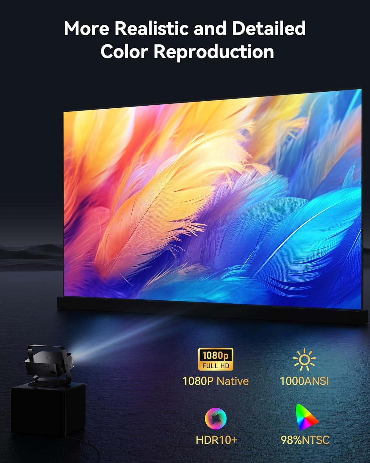 Smart Projector 1080P HD met 30% Korting | Netflix, Wi-Fi 6