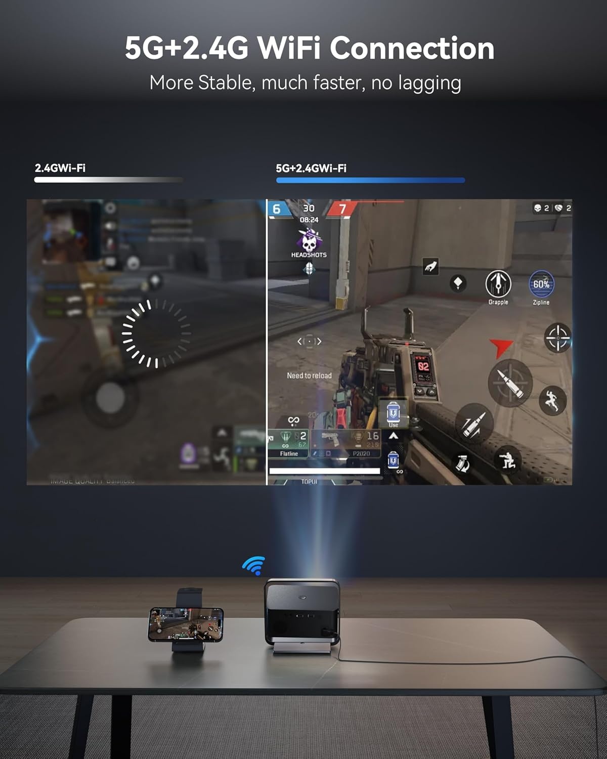 Smart Projector 1080P HD met 30% Korting | Netflix, Wi-Fi 6