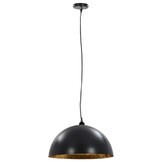 2x VidaXL Halfronde Plafondlampen E27 50cm Zwart/Goud - 57% Korting
