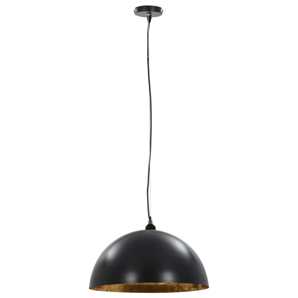 2x VidaXL Halfronde Plafondlampen E27 50cm Zwart/Goud - 57% Korting