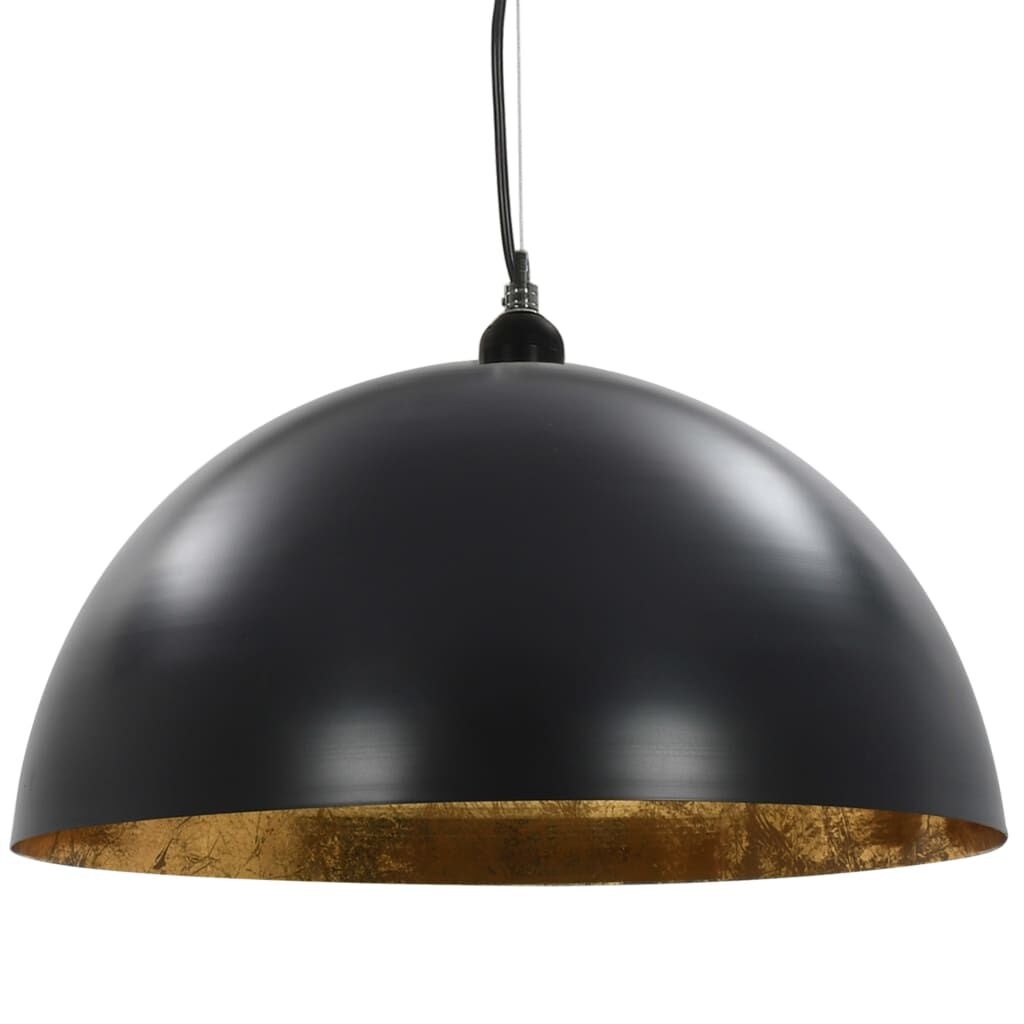 2x VidaXL Halfronde Plafondlampen E27 50cm Zwart/Goud - 57% Korting