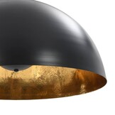 2x VidaXL Halfronde Plafondlampen E27 50cm Zwart/Goud - 57% Korting
