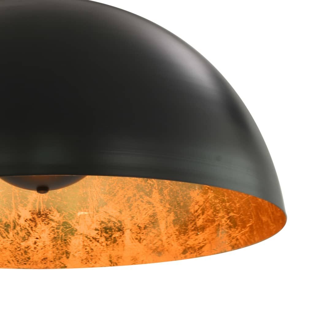 2x VidaXL Halfronde Plafondlampen E27 50cm Zwart/Goud - 57% Korting