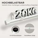 Verstelbare Gordijnroede Wit 76-236 cm (28% Korting)