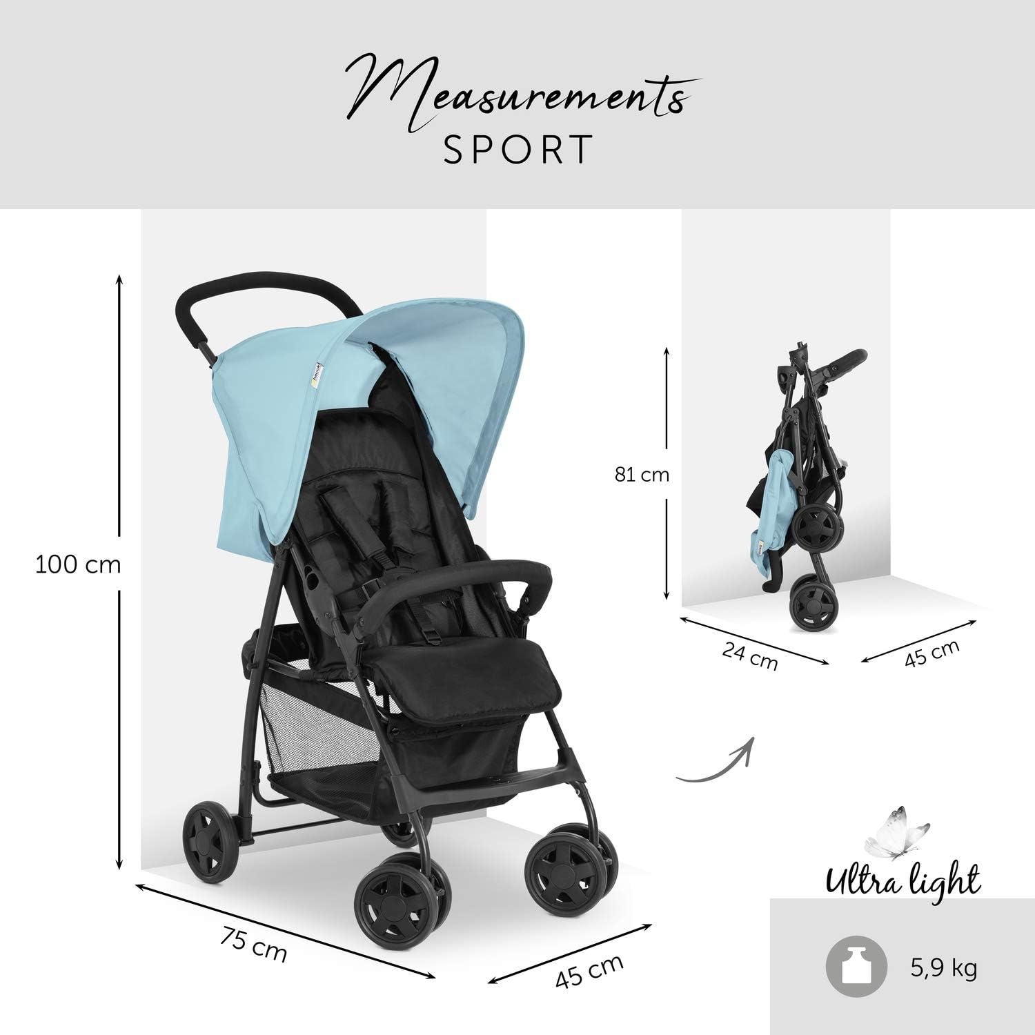 Lichtgewicht Kinderbuggy Blauw - 34% Korting