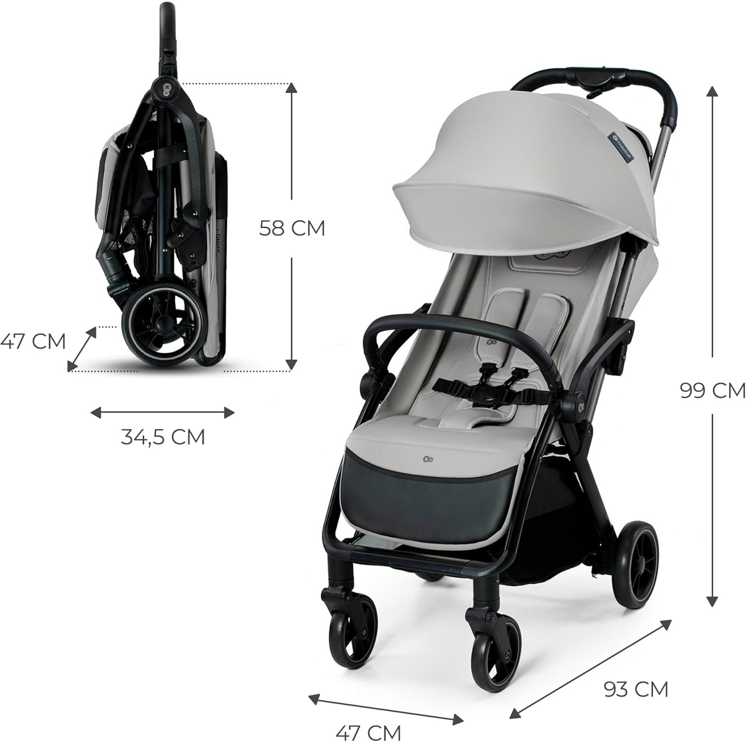 Buggy APINO Inklapbaar - 35% Korting - Grijs