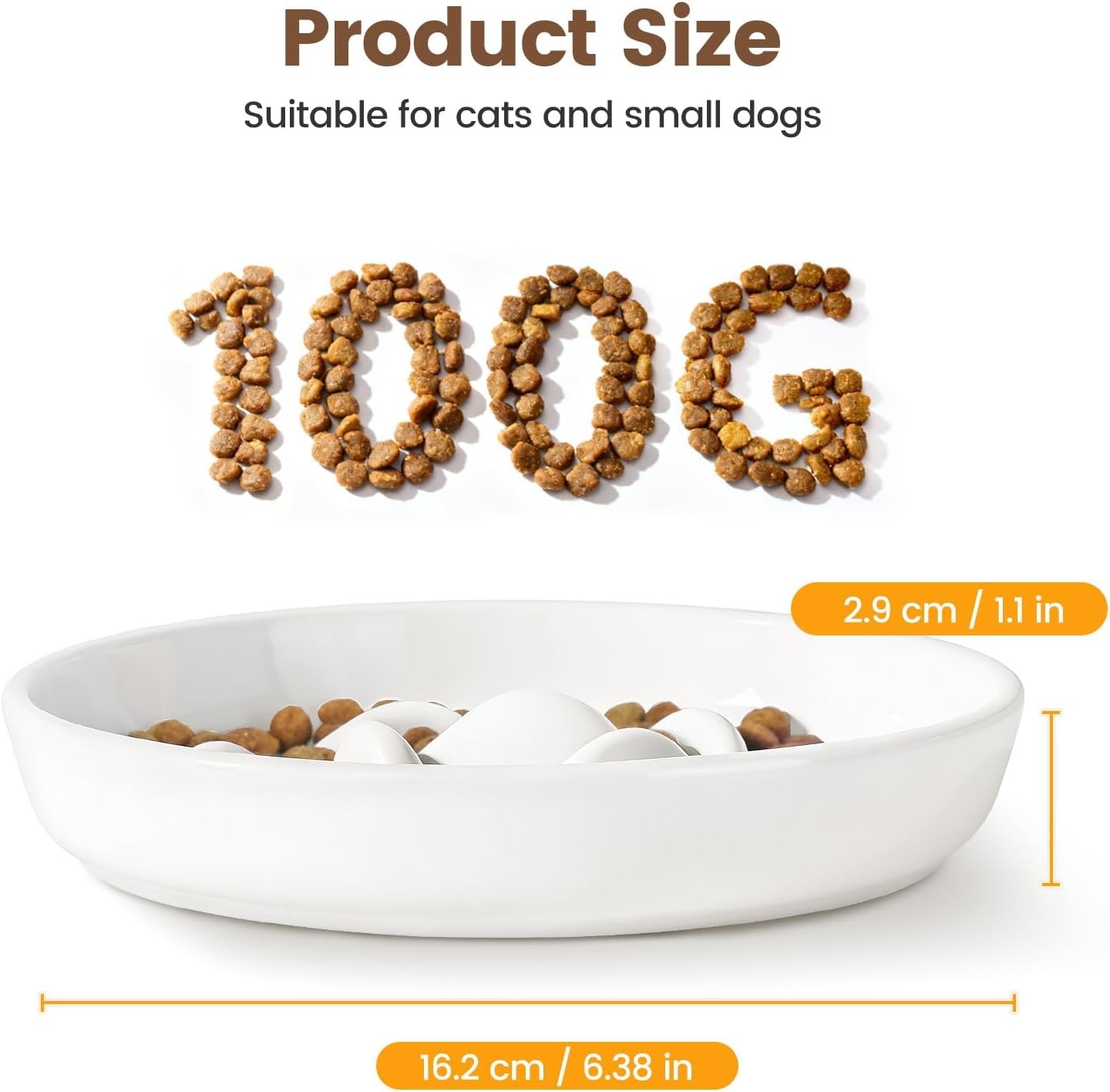 Keramische Slow Feeder Kattenbak met Verhoogde Rand - 27% Korting