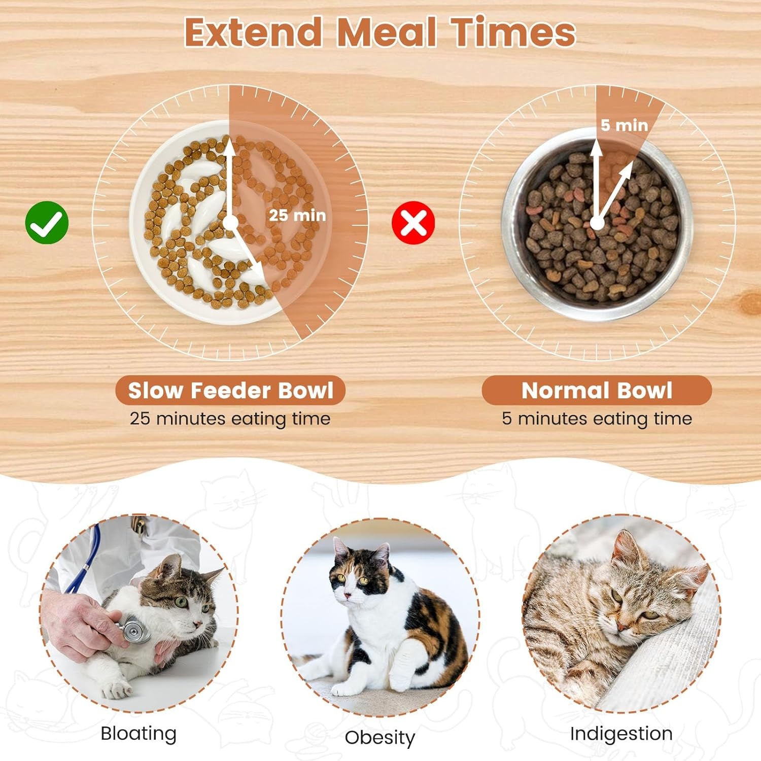 Keramische Slow Feeder Kattenbak met Verhoogde Rand - 27% Korting