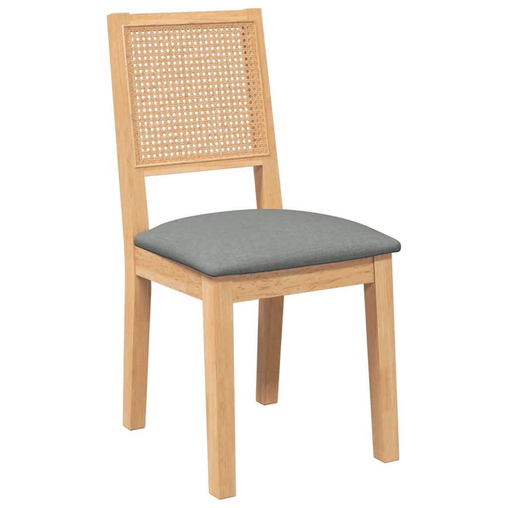 2x Massief Houten Eetkamerstoelen - Naturel/Grijs (62% Korting!)