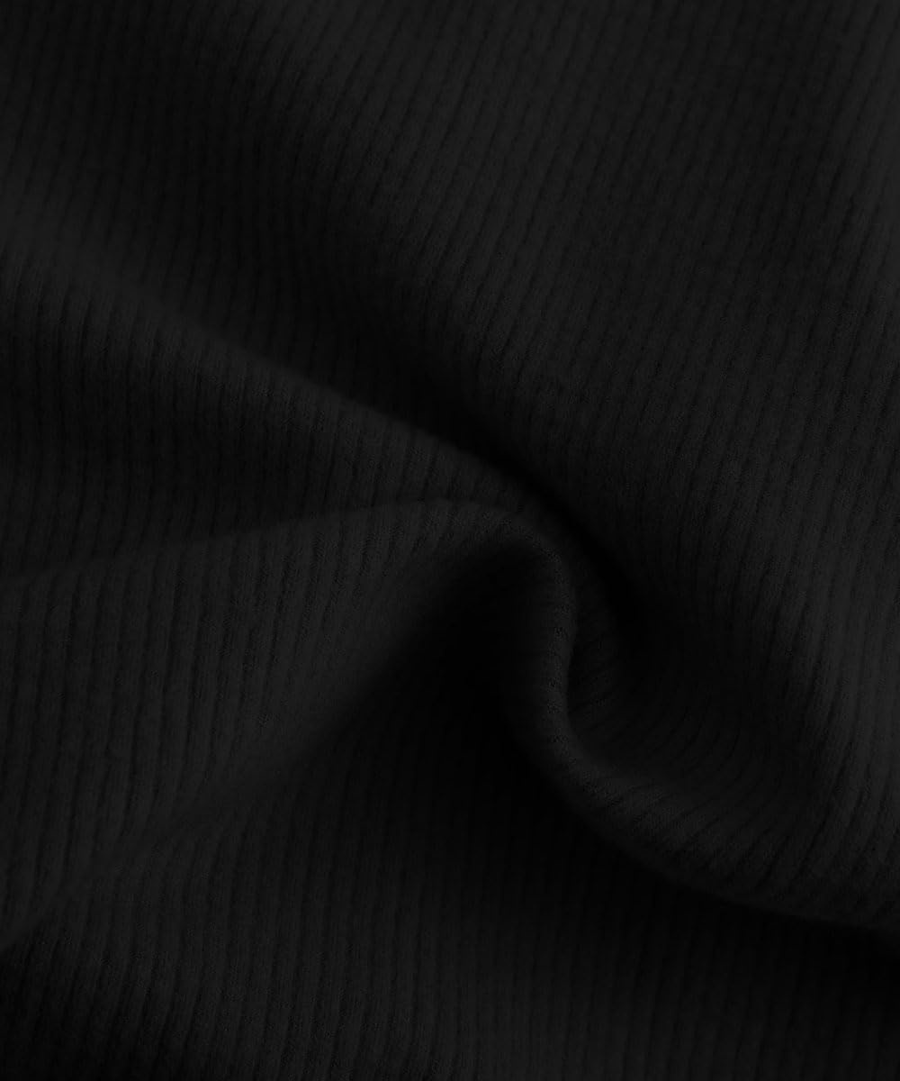 Dames Geribbeld U-Hals Longsleeve Shirt Zwart - 35% Korting