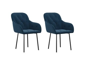 vidaXL Blauwe Fluweel Eetkamerstoelen (2 stuks) - 59% Korting!