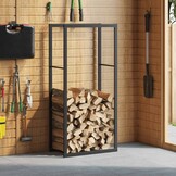 vidaXL Haardhoutrek Staal Zwart 55x30x116 cm - 54% Korting!