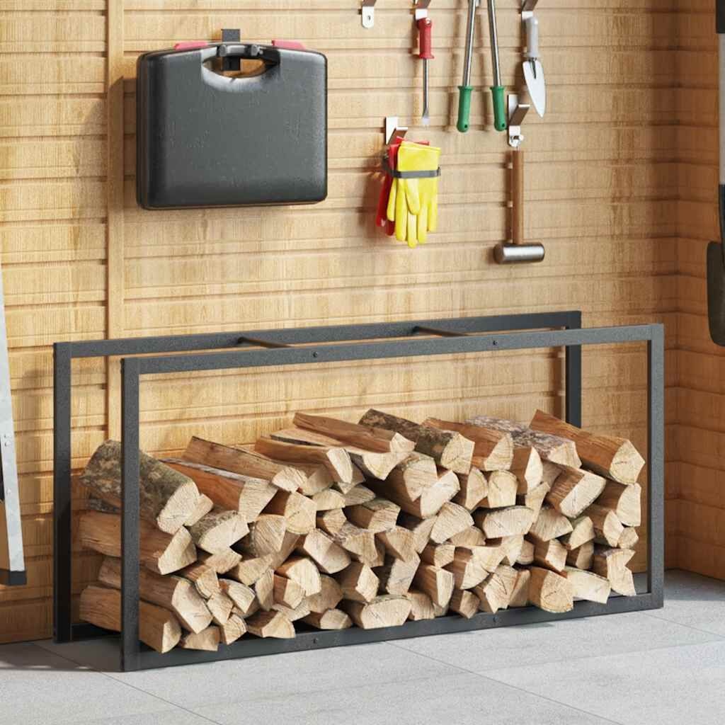 vidaXL Haardhoutrek Staal Zwart 55x30x116 cm - 54% Korting!