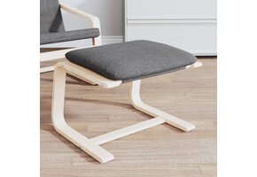 Voetenbank donkergrijs stof 51x41x40 cm - 69% Korting!
