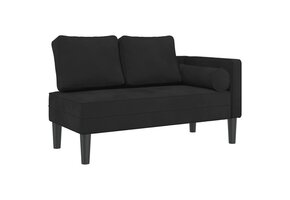 vidaXL Fluweel Zwart Chaise Longue | -47% Korting