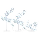 Kerstdecoratie Rendieren & Slee (Acryl, Koudwit) - 64% Korting
