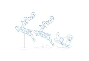 Kerstdecoratie Rendieren & Slee 260cm Acryl - 60% Korting!
