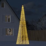 vidaXL LED Kerstboom Mast 1534 LEDs Warm Wit (500 cm) - 57% Korting!