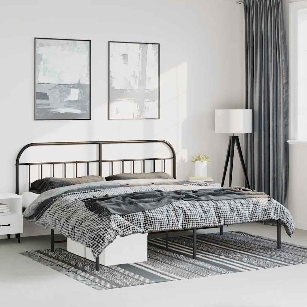 Robuust metalen bedframe met hoofdbord, 193x203 cm - 61% korting!