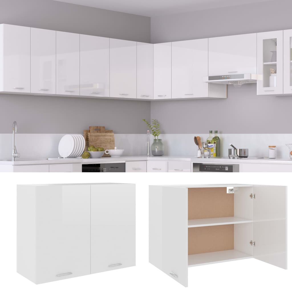 vidaXL Hangkast Lyon - Hoogglans Wit (75% Korting!)