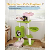 Kattenboom 104cm - Bloemen Design - 35% Korting!