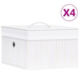 vidaXL Bamboe Opbergboxen (4 stuks) - Wit - 55% Korting!