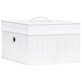 vidaXL Bamboe Opbergboxen (4 stuks) - Wit - 55% Korting!