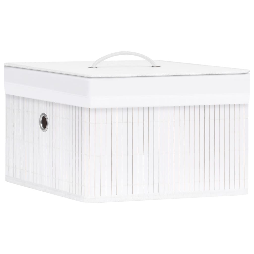 vidaXL Bamboe Opbergboxen (4 stuks) - Wit - 55% Korting!