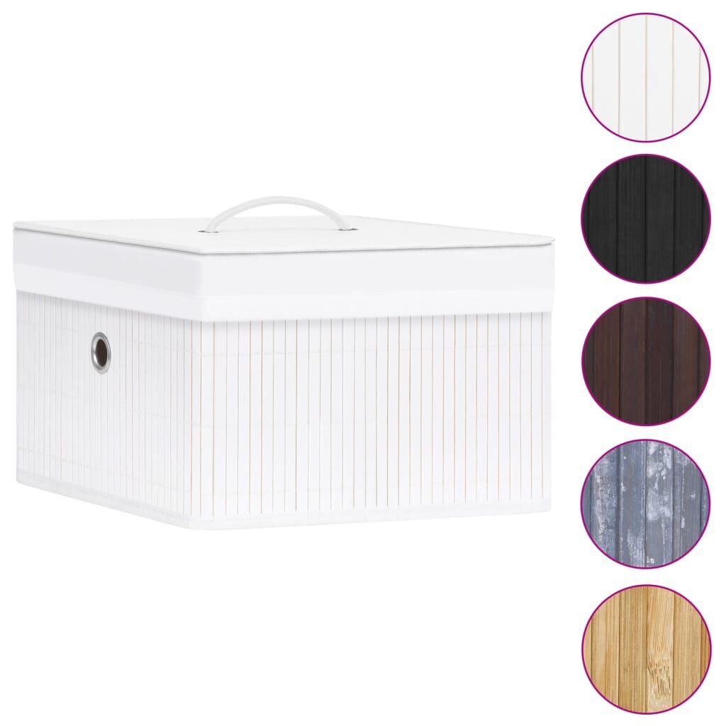 vidaXL Bamboe Opbergboxen (4 stuks) - Wit - 55% Korting!