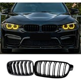 Zwarte Glanzende Dubbele BMW 2 Serie Grille (F22/F23/M2) - 62% Korting!
